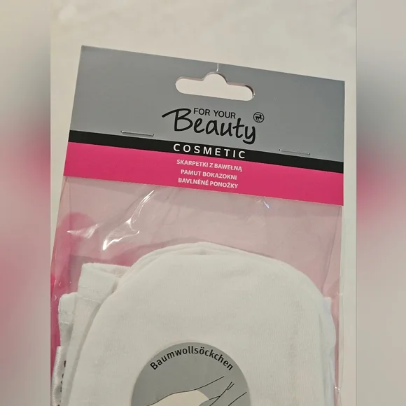 NWT 100% Cotton Socks For Foot Cream Or Mask Application - Picture 3 of 4